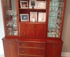 wall unit and extendable dining table and chairs