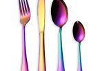 16 Pieces Cutlery Set, Colorful Flatware Set, Titanium-Coated Stainless Steel Cutlery, Easy Clean & Dishwasher Safe