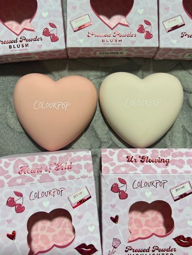 Colour pop heart pressed blushers and highlighters BNIB