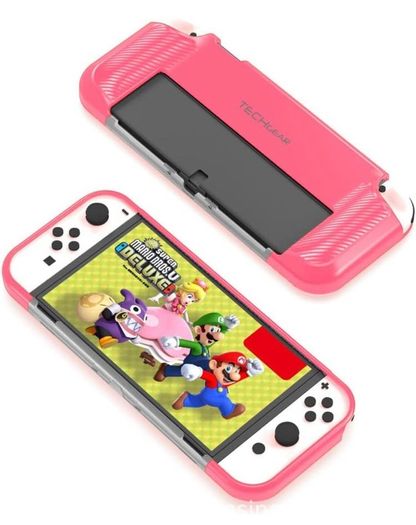 Ergo Grip Case for Nintendo Switch OLED, Soft Protective TPU Silicone Back Cover