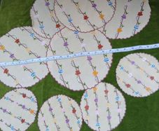vintage hand embroidered, table mats and coasters