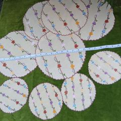 vintage hand embroidered, table mats and coasters