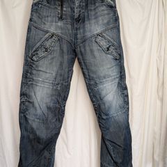 G-Star RAW R3301 Mens Jeans W34 L34 Blue Distressed Utility Y2K Denim