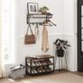 Coat Rack Wall-Mounted, Coat Hook with 5 Hook, Hanging Rail, Versatile for Entryway Hallway Bedroom Bathroom Living Room, Rustic Brown and Black LCR12BX Image 2
