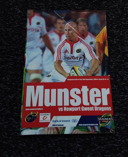 Munster Rugby Programmes - Individually Priced