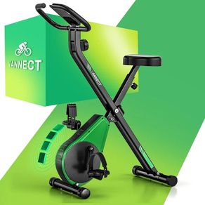 Upgraded Folding Exercise Bike with 16-Level Adjustable Magnetic Resistance, 330/350LBS Quiet Foldable Indoor Cycling Bike, Fitness Stationary Bike with LCD Display & Large Comfortable Seat Cushion