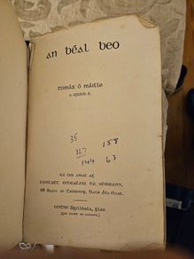 AN BEAL BEO. BY THOMAS O MAILLE. Paperback in poor condition.  See photos for same.