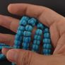 Antique African Style Turqouise Blue Melon Shape Glass Beads Necklace Strand 26 in long Image 10
