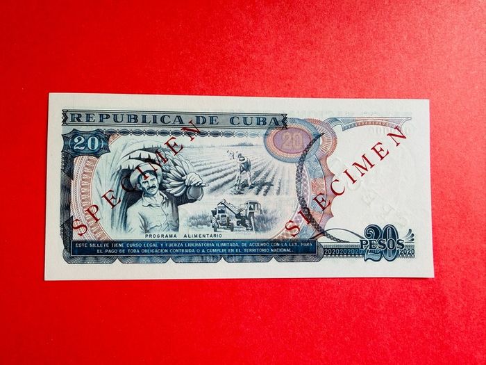 Cuba  20 Pesos  1991  ( Specimen )  Scarce     ( Uncirculated )