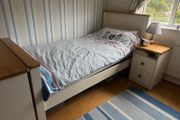 Single Wooden Bed with matching Desk and Locker