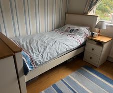 Single Wooden Bed with matching Desk and Locker