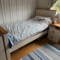 Single Wooden Bed with matching Desk and Locker