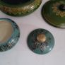Vintage pair of handpainted lidded trinket bowls Image 2