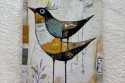 Lithuanian Bird Canvas Painting 20 x 30 cm