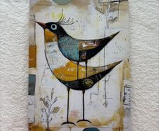 Lithuanian Bird Canvas Painting 20 x 30 cm
