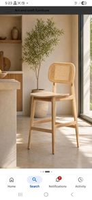 BESPOKE TITUS Rattan Oak Bar Stool, exceptional quality