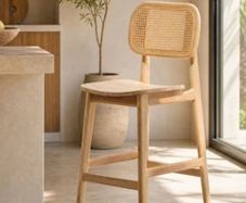 BESPOKE TITUS Rattan Oak Bar Stool, exceptional quality