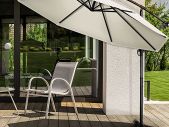 Parasol, Diameter 300 cm with Crank, Cantilever Parasol with Stand, Garden Parasol, UV Protection, Aluminium, Crank Parasol, Market Parasol,