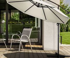 Parasol, Diameter 300 cm with Crank, Cantilever Parasol with Stand, Garden Parasol, UV Protection, Aluminium, Crank Parasol, Market Parasol,