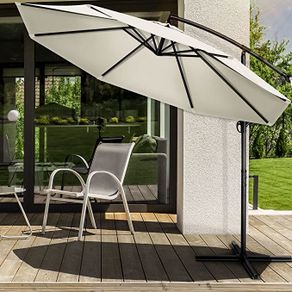 Parasol, Diameter 300 cm with Crank, Cantilever Parasol with Stand, Garden Parasol, UV Protection, Aluminium, Crank Parasol, Market Parasol,