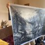 Large Hand Painted Oil on Canvas Country Scene Image 5