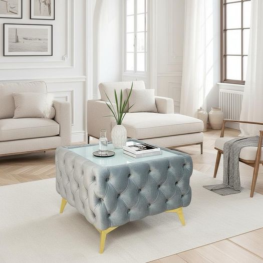 Chesterfield velvet coffee table
