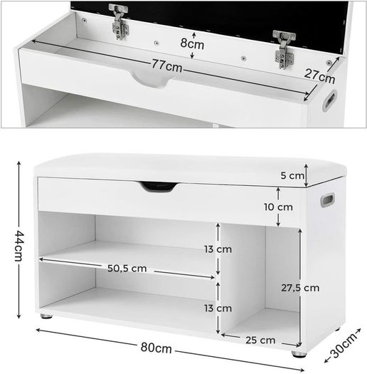 Shoe Bench with Seat Cushion - Free Delivery Nationwide