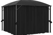 Gazebo with Curtains 300x300x265 cm Anthracite