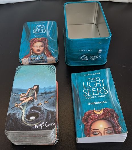 The Light Seers Pocket Tarot Chris-Anne 78 Card Deck + Guidebook Tin