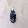 Gemstone Small  Drop Blue Faux Agate Pendant with silver plated necklace Image 2