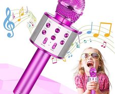 Karaoke Wireless Microphone Bluetooth Handheld Microphones for Kids Boys Girls Learning Toys Speaker Karaoke Machine (FREE SHIPPING)