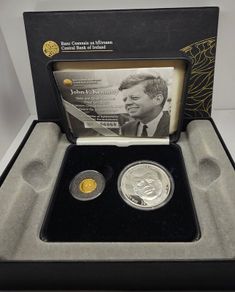 Ireland 2013 Gold and Silver Coin Set John F Kennedy in Original Holder with COA