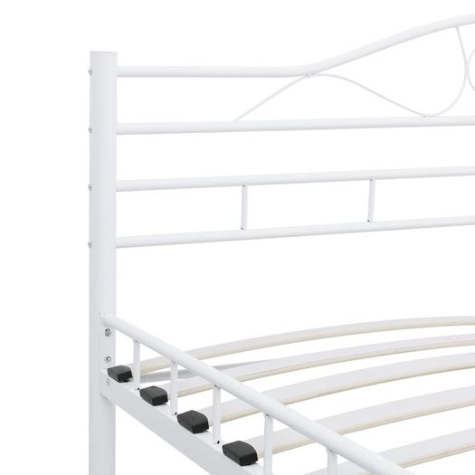 Bed Frame White Metal 180x200 cm