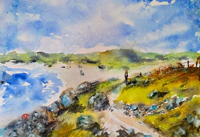 gurteen beach watercolor