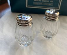 Christofle sterling silver/crystal salt & pepper shakers