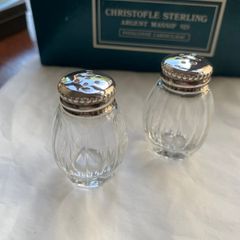 Christofle sterling silver/crystal salt & pepper shakers