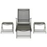 3 Piece Garden Lounge Set Textilene and Aluminium Silver Image 2