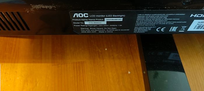 Acer 32" monitor, 60Hz