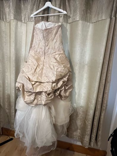 Champagne Wedding Dress & Swarovski Crystal Veil
