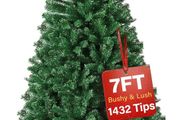 7ft Premium Christmas Tree 1432 Branch Tips Green Xmas Trees Bushy Artificial Christmas Tree Pine Tree with Metal Stand Easy to Assemble Realistic Spruce Branches Christmas Tree for Indoor and Outdoor