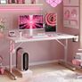 Small Gaming Desk with Monitor Stand, 106.6 CM LED Computer Desk Image 7