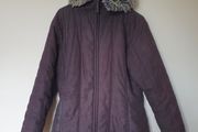 columbia Ladies jacket size large 21 " ptp brown fur hood 80%acrylic
