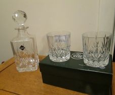 Crystal Whisky Decanter & 2 Tumblers