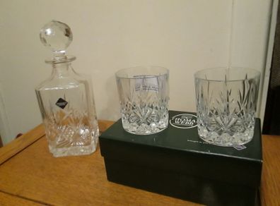 Crystal Whisky Decanter & 2 Tumblers