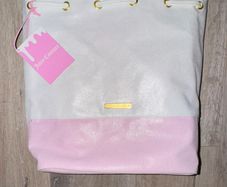 Juicy Couture White and Pink Drawstring Backpack