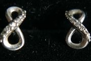 Pandora 925 Sterling Silver Sparkling Infinity Stud Earrings
