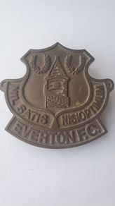 Antique Everton Football Club Shield Logo Solid Cast Brass RARE