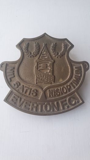Antique Everton Football Club Shield Logo Solid Cast Brass RARE