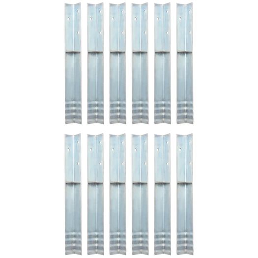 L-shaped Ground Anchors 12 pcs Galvanised Steel 5x5x50 cm