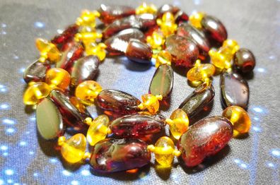 Genuine Baltic Amber necklace 8mm beads 46cm